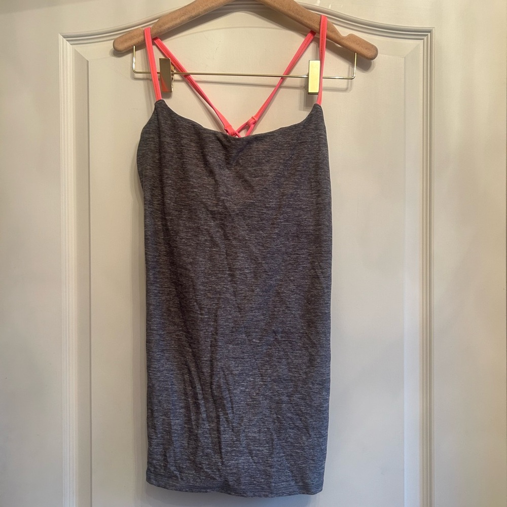 Lululemon grey tank top with strappy back size 10